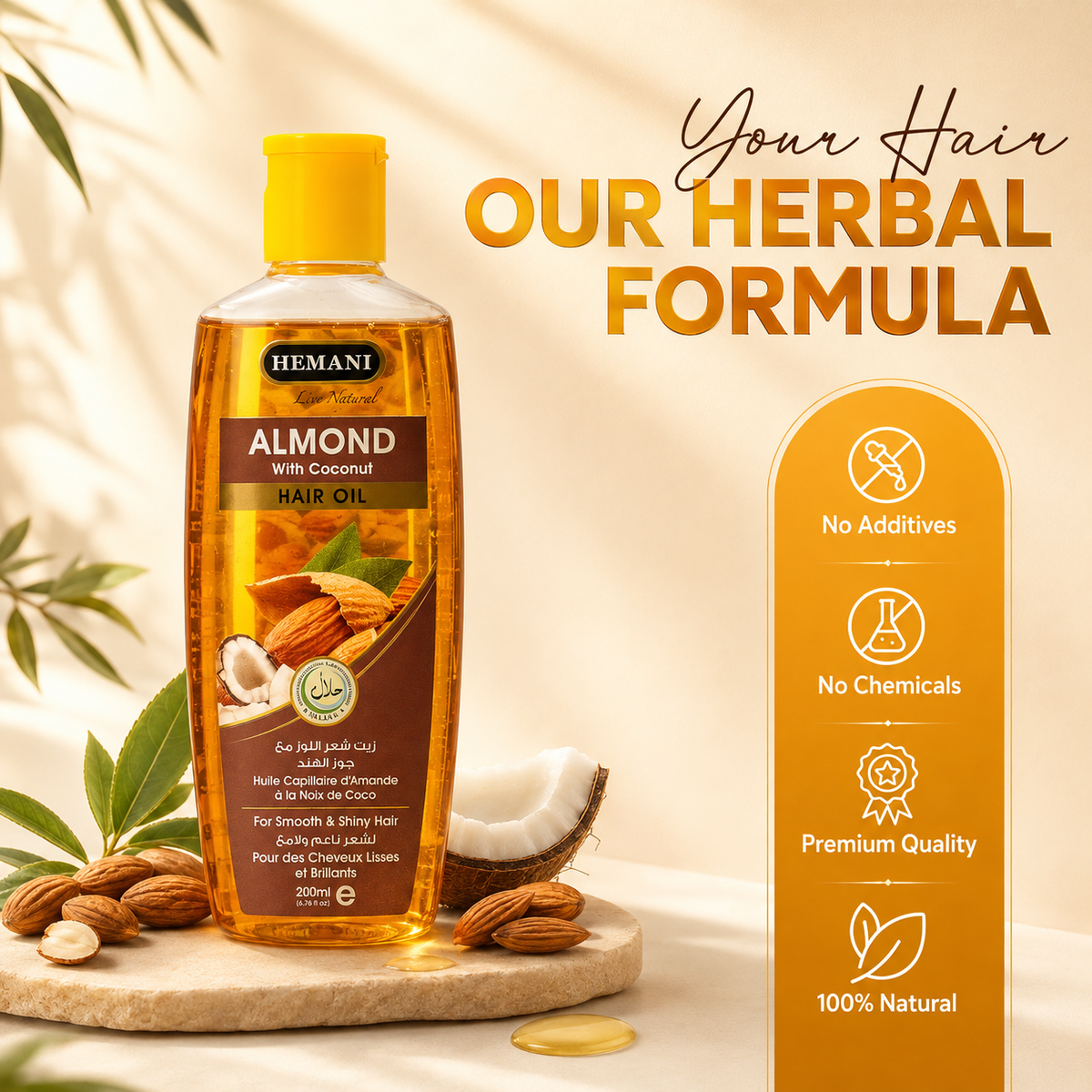 Herbal Hair Oil - Almond 200ml