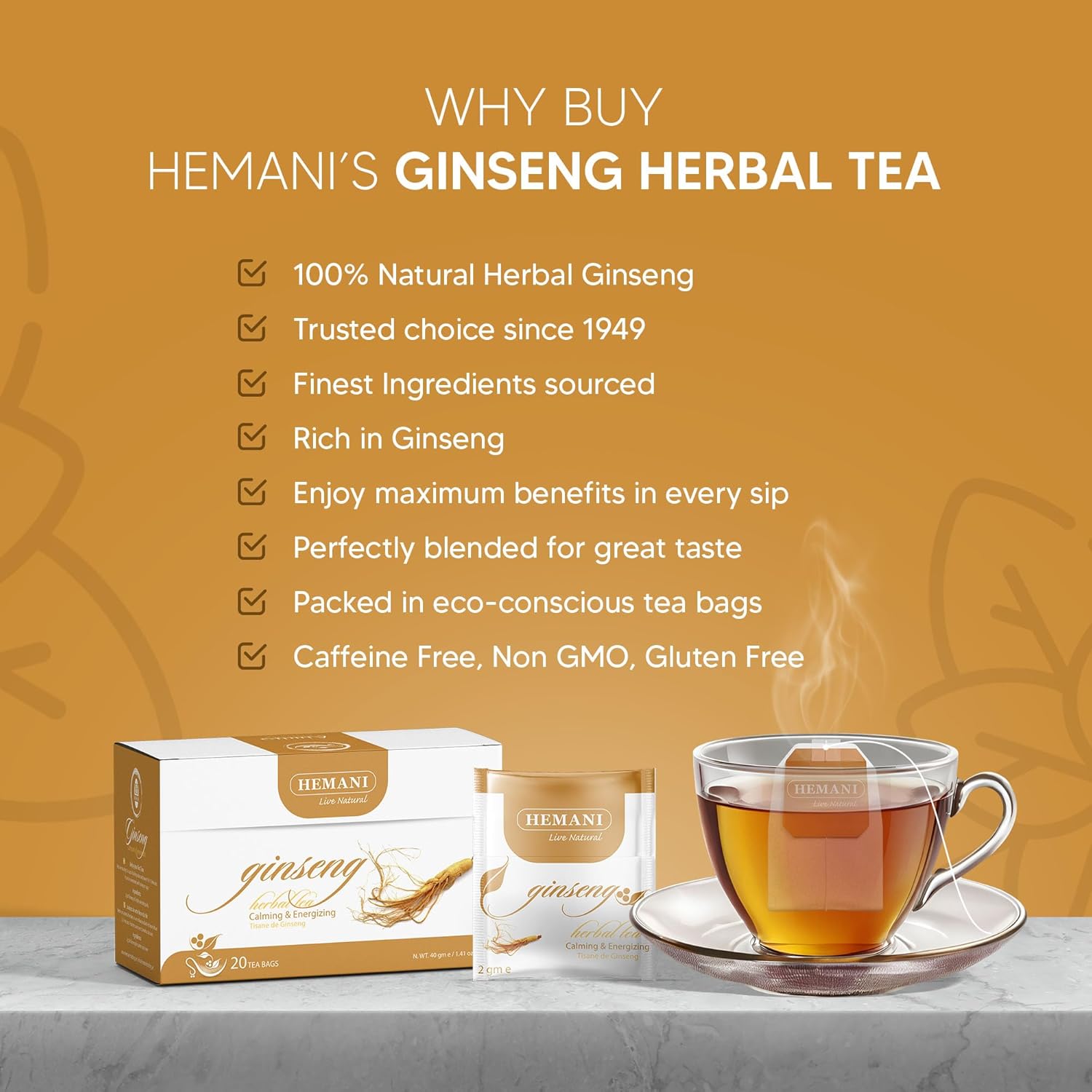 Herbal Tea - Ginseng - 20 Tea Bags