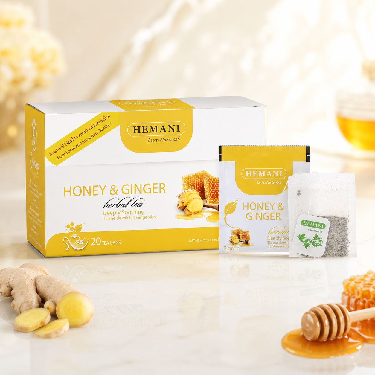Herbal Tea - Honey & Ginger - 20 Tea Bags