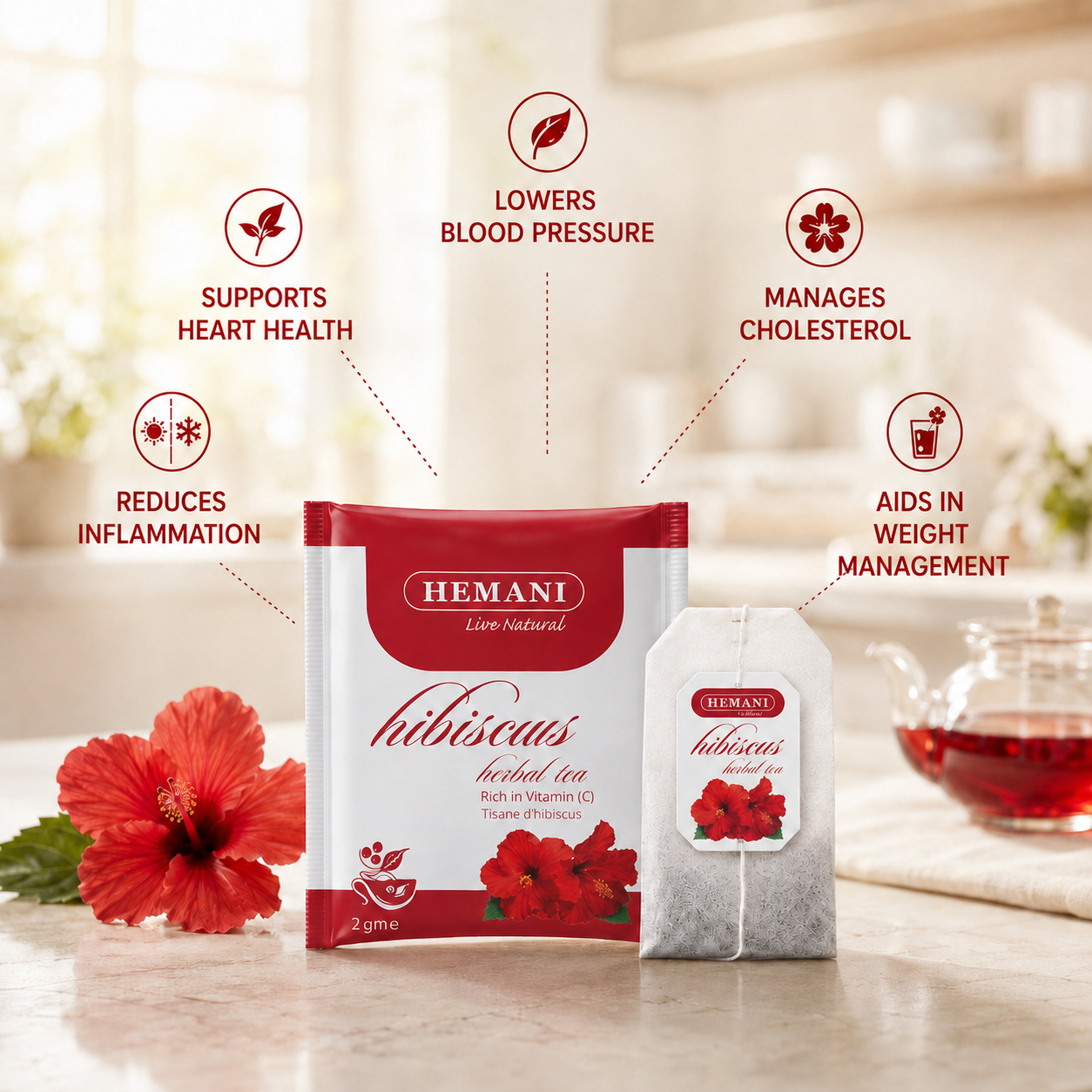 Herbal Tea - Hibiscus 20 Tea Bags