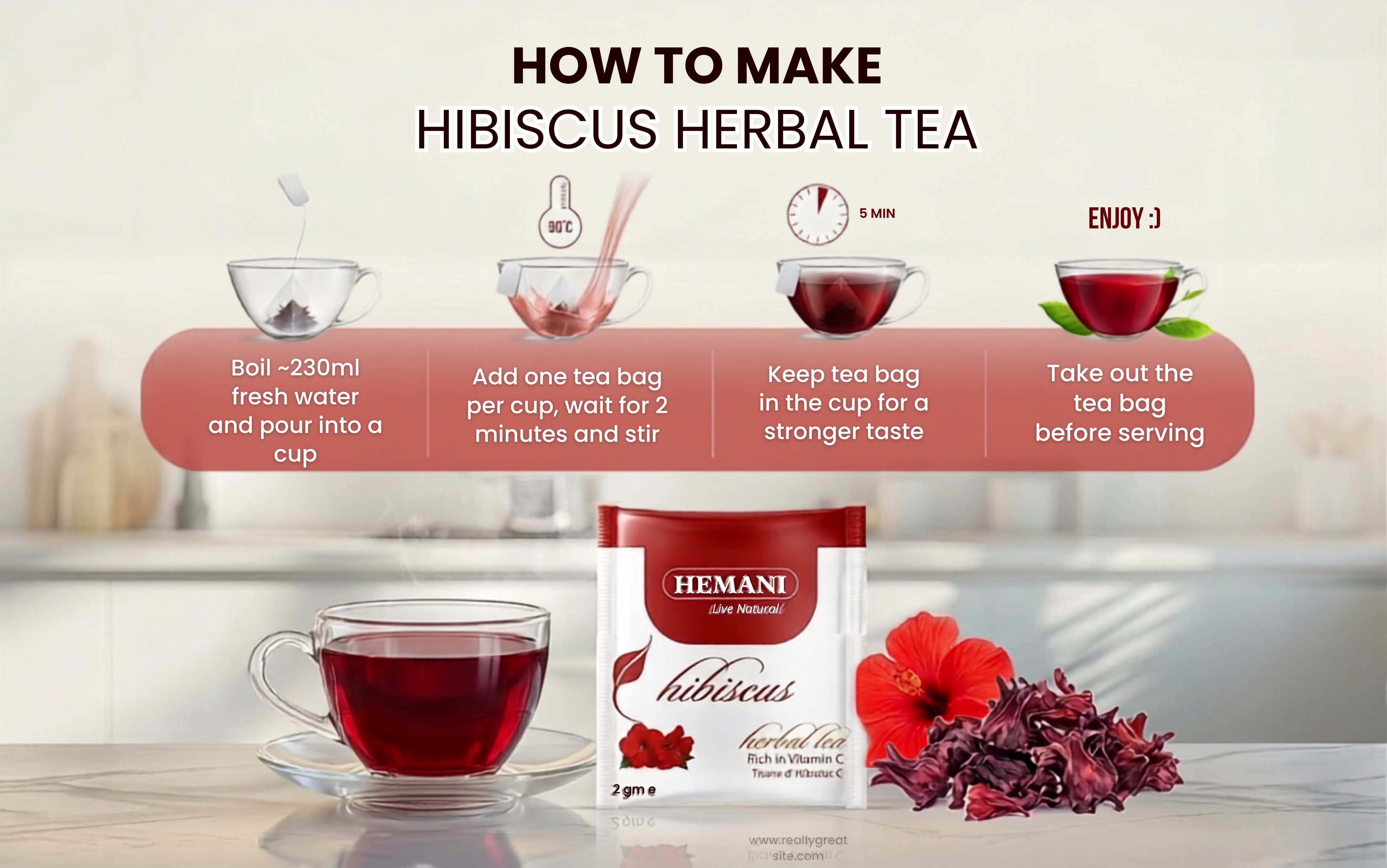 Herbal Tea - Hibiscus 20 Tea Bags